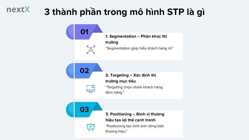 3 thành phần trong mô hình STP là gì