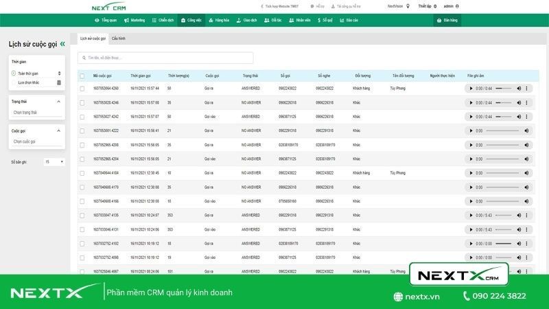 Phần mềm phần mềm CRM – Call Center