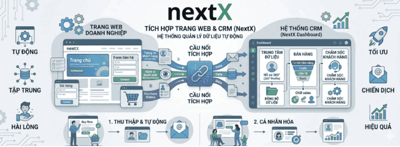 tích hợp website & CRM