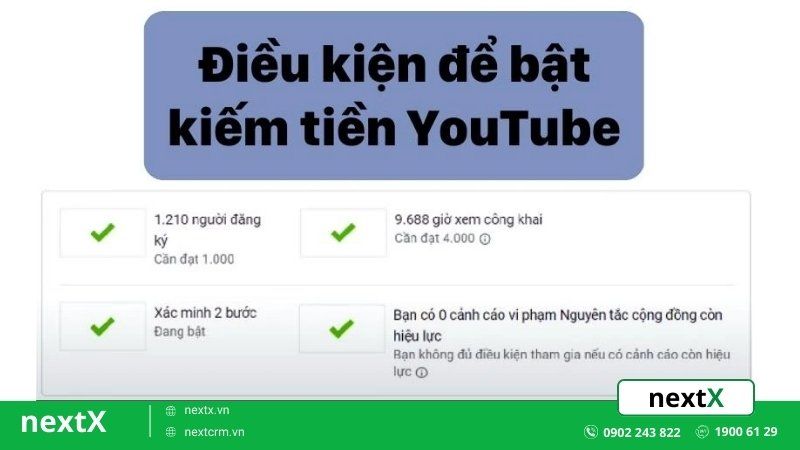 bật kiếm tiền youtube