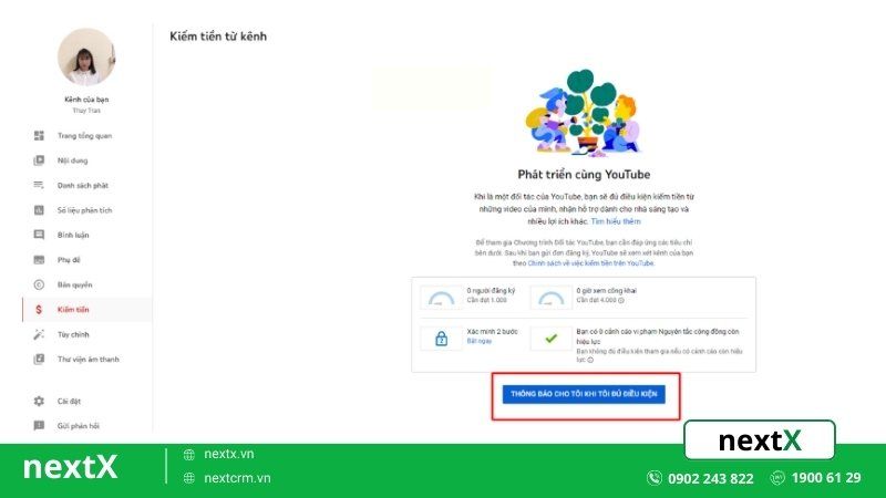 cách bật kiếm tiền youtube