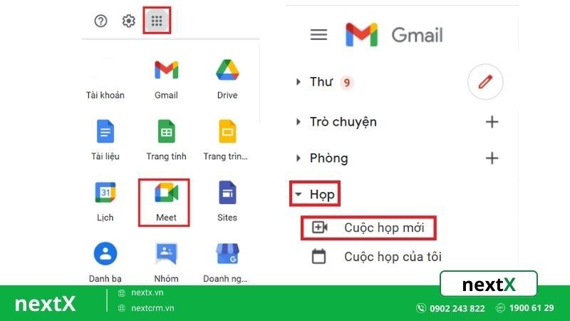 chọn ứng dụng meet