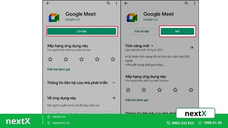 cài đặt thành công ứng dụng