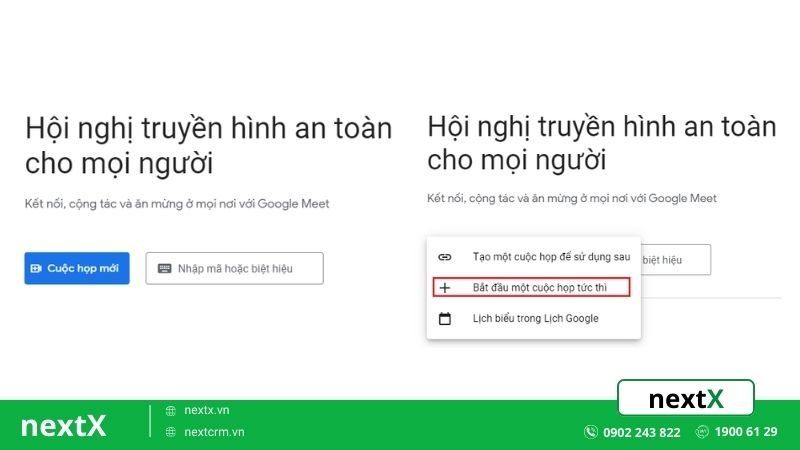 thêm cuộc họp meet