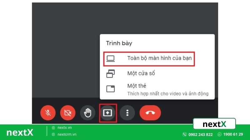 thuyết trình trên googl meet