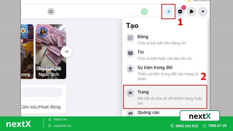 bước 1 tạo trang facebook trên máy tính