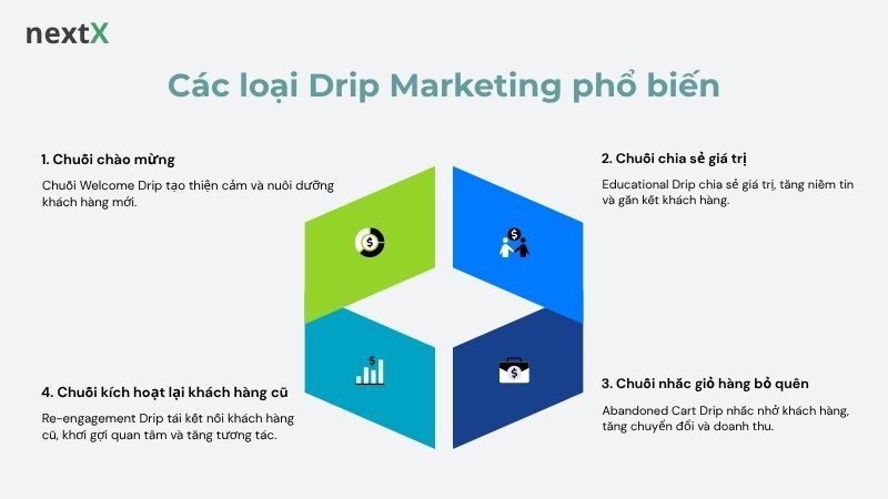 Các loại Drip Marketing phổ biến