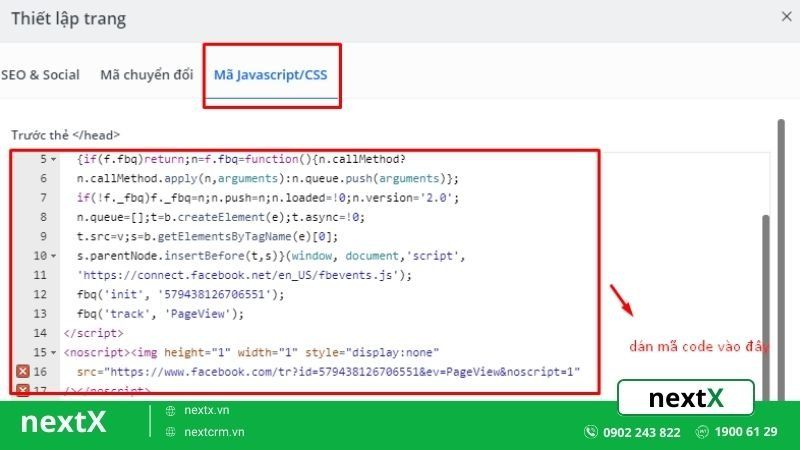 gắn Pixel facebook