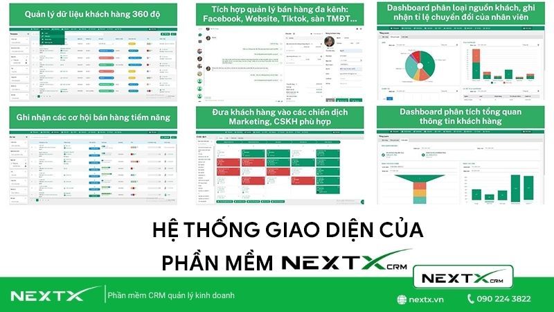 giao diện phần mềm NextX CRM