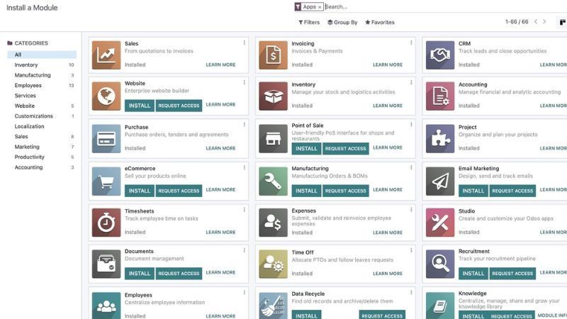 Phần mềm ERP Odoo 