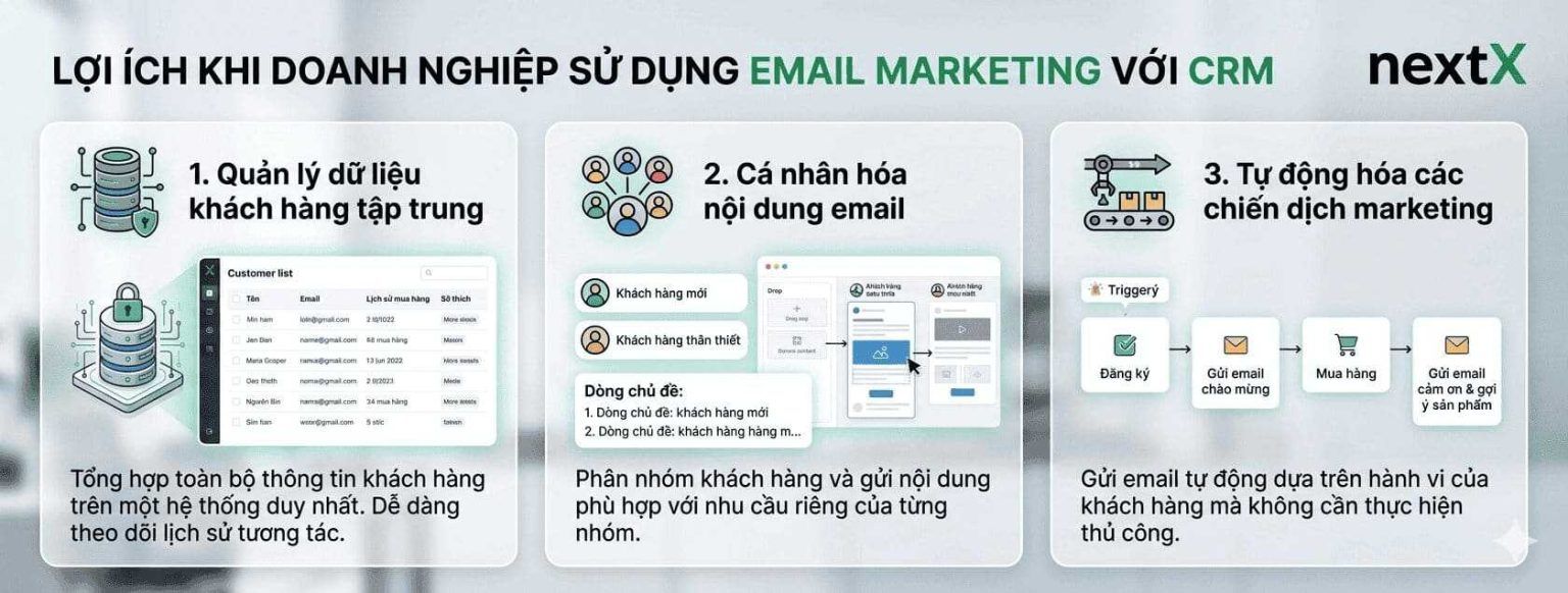 lợi ích khi doanh nghiệp sử dụng email marketing với crm