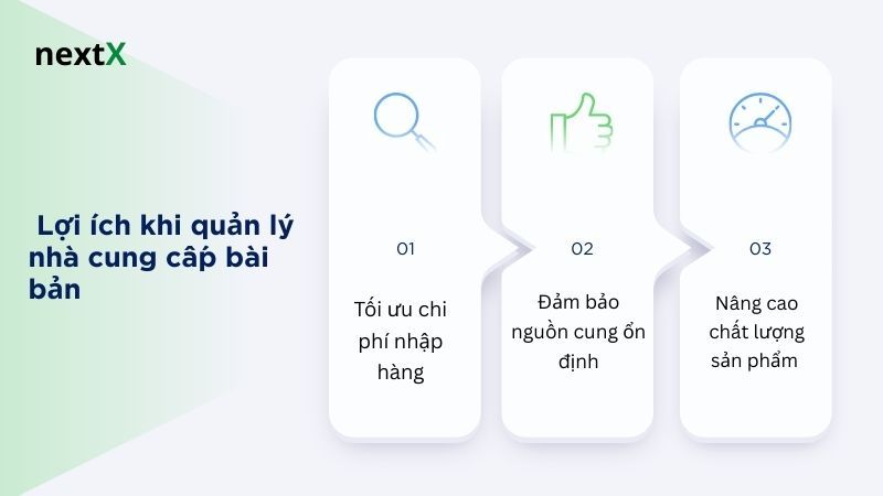  Lợi ích khi quản lý nhà cung cấp bài bản 