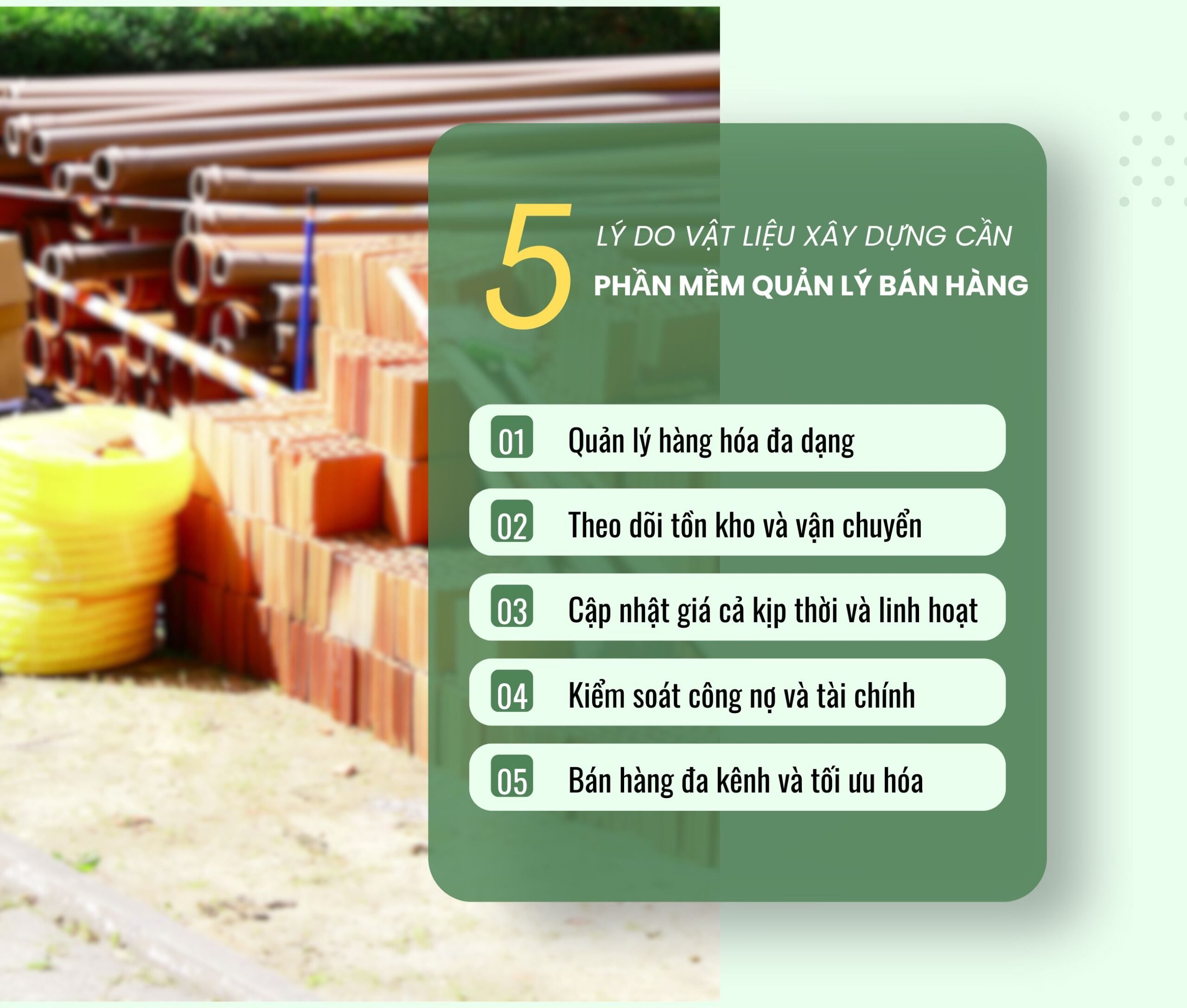 lý do vật liệu xây dựng cần phần mềm quản lý bán hàng