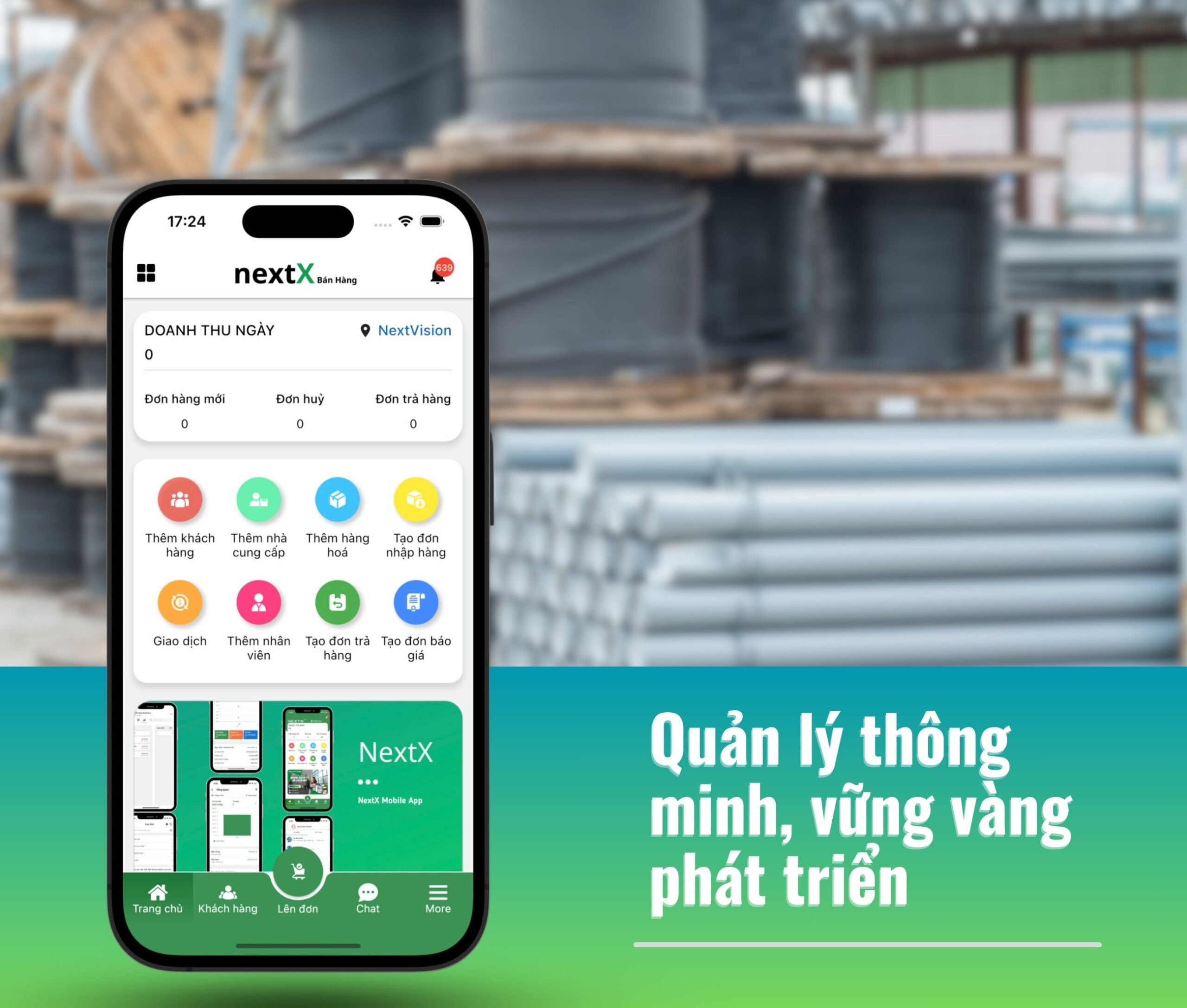 nextx bán hàng phần mềm quản cho vật liệu xây dựng