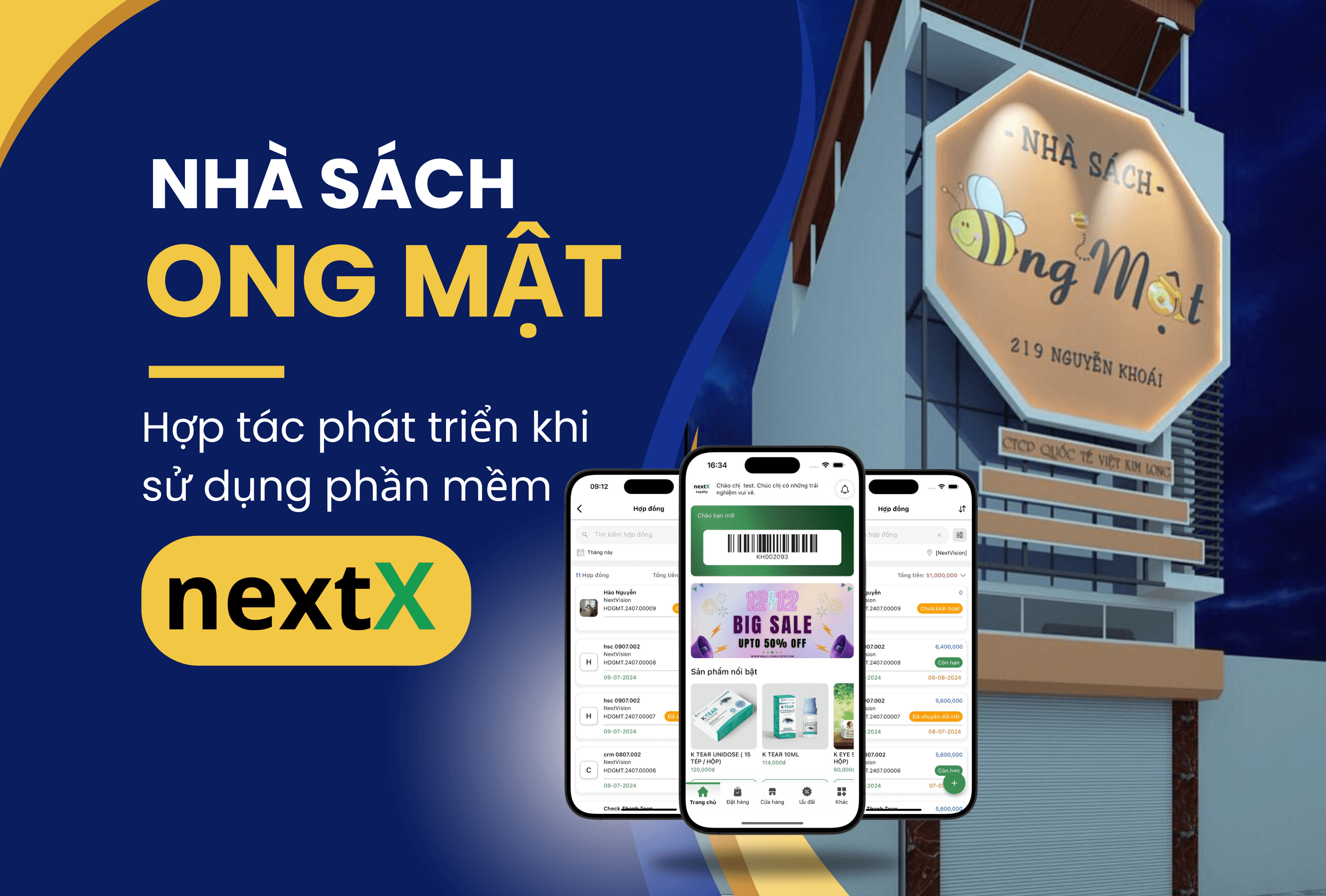 Nhà sách Ong Mật chính thức triển khai phần mềm NextX