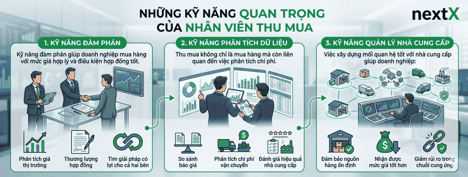 Những kỹ năng quan trọng của nhân viên thu mua