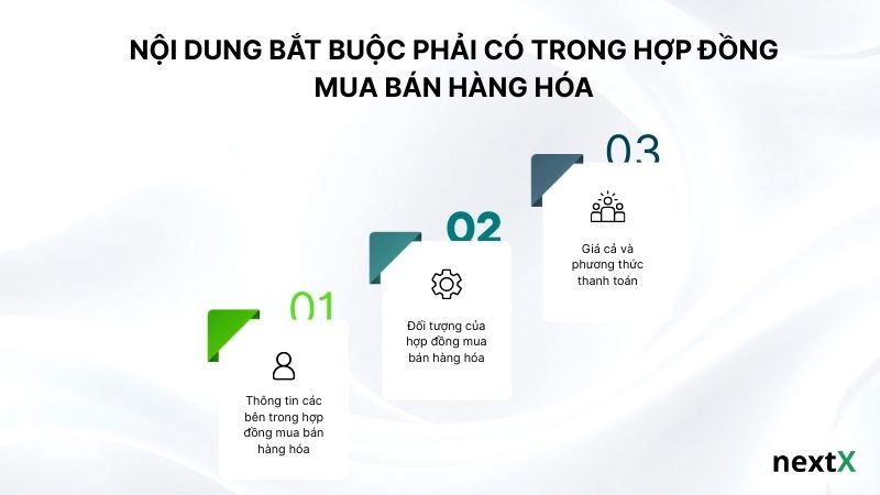 Nội dung bắt buộc phải có trong hợp đồng mua bán hàng hóa