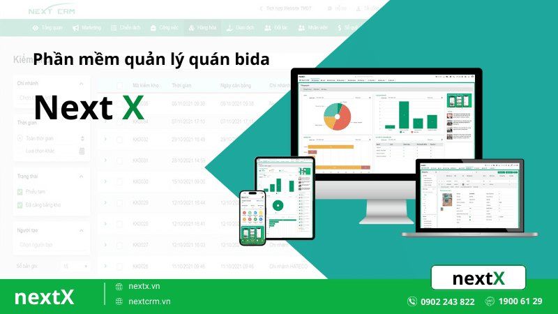 Phần mềm quán lý quán bida NextX