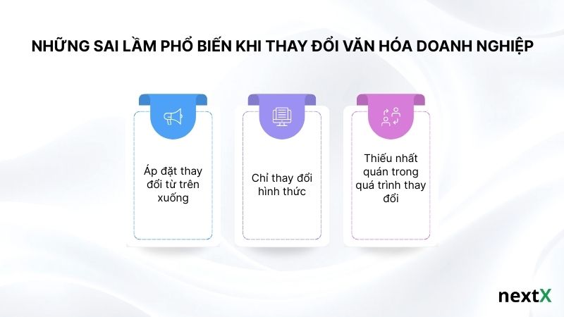 Những sai lầm phổ biến khi thay đổi văn hóa doanh nghiệp