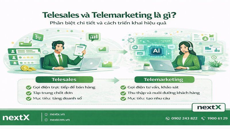 Telesales và Telemarketing là gì? Phân biệt chi tiết & Cách triển khai hiệu quả