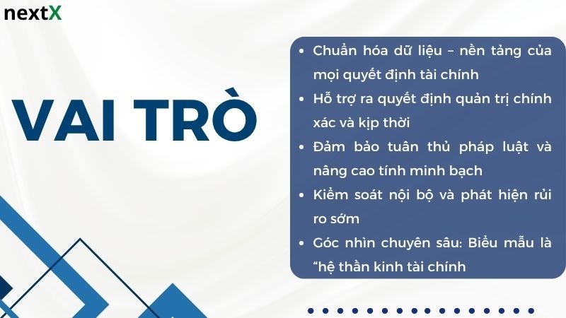Vai trò biểu mẫu báo cáo tài chính