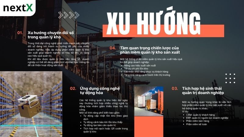 Xu hướng phần mềm quản lý kho sản xuất hiện đại