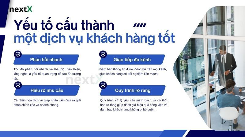Các yếu tố cấu thành một dịch vụ khách hàng tốt